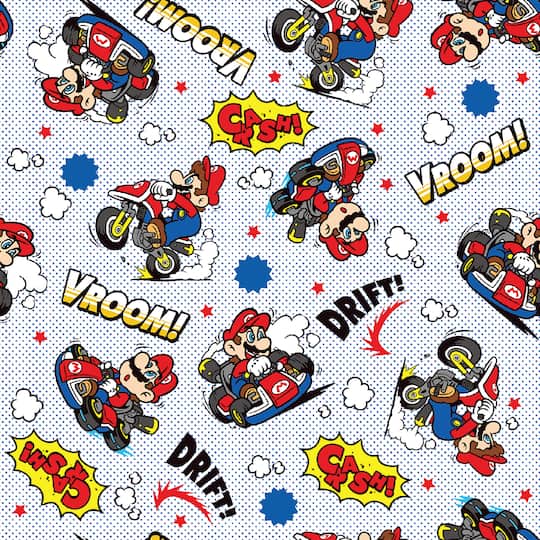 Springs Creative Mario Kart Cotton Fabric